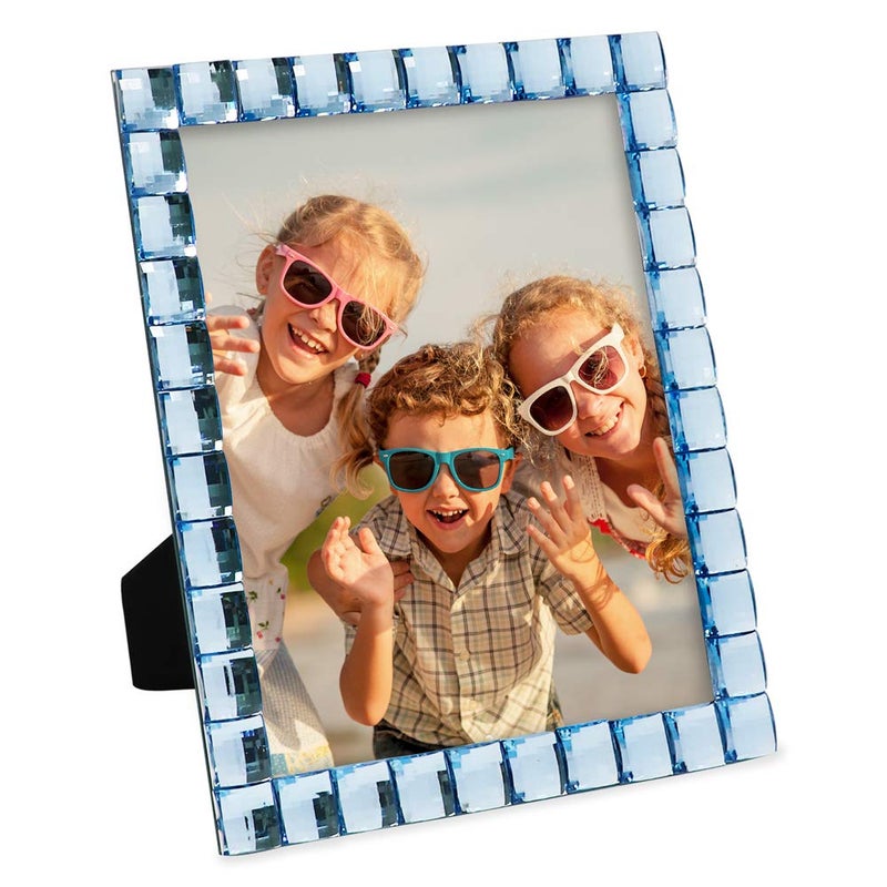Isaac Jacobs Decorative Sparkling Light Blue Jewel Picture Frame, Photo Display & Home DÃ©cor (8x10, Light Blue) - Image 5