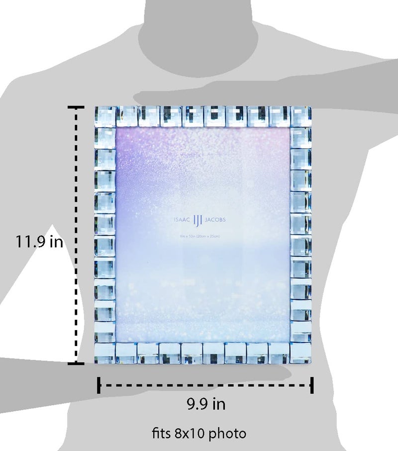 Isaac Jacobs Decorative Sparkling Light Blue Jewel Picture Frame, Photo Display & Home DÃ©cor (8x10, Light Blue) - Image 3