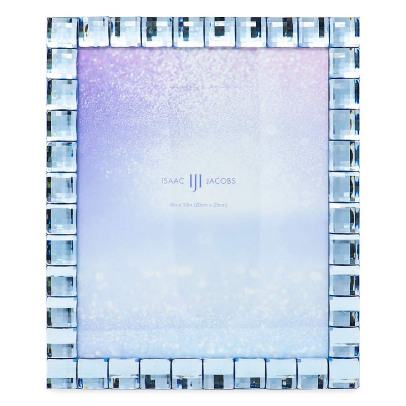 Isaac Jacobs Decorative Sparkling Light Blue Jewel Picture Frame, Photo Display & Home DÃ©cor (8x10, Light Blue) - Image 2