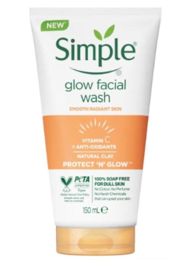 Simple Glow & Protect Face Wash for Smooth Shiny Skin - 150 ml