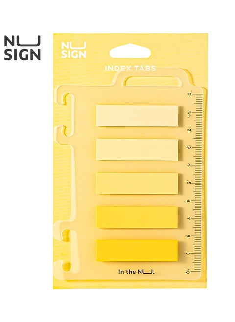 Deli ENS356-PP Index Tabs – Yellow, Transparent BOPP Labels, Removable PP Scale Card, Smooth Writing & Reusable