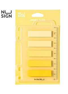Deli Deli ENS356-YL Waterproof Index Tabs - 5x20 Polyester Labels with Transparent Ruler Base - Yellow  - Image 1