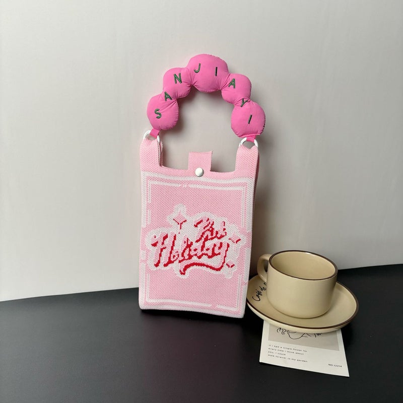 High-End Ins New Mobile Phone Bag Cute Cartoon Knitted Bag Niche Design Trendyy Shoulder Crossbody Shoulder Bag - Image 1