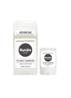 HUMBLE SIMPLE AND TRUE. HUMBLE BRANDS Aluminum-Free Deodorant, Vegan and Cruelty- free, Formulated for Sensitive Skin, Sensitive Palo Santo & Frankincense Deodorant Full & Travel Pack 