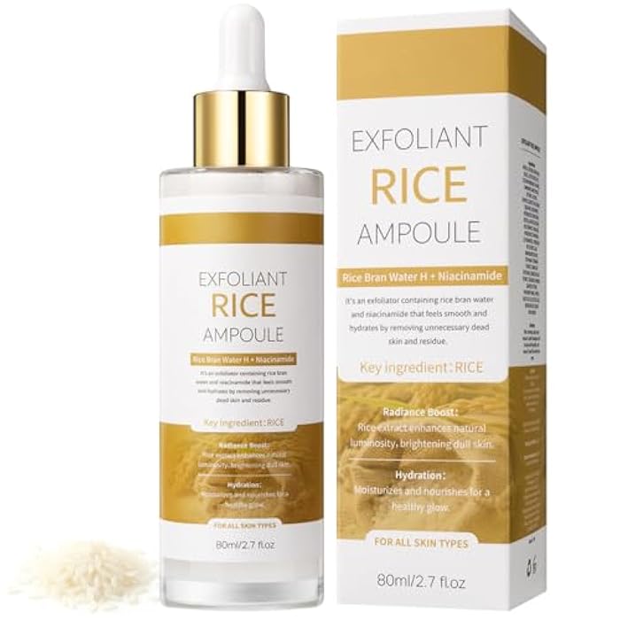 Veakoo Peel Shot Glow White Rice Exfoliant Peeling Ampoule, Soft Exfoliating Face and Body Scrub, Facial Exfoliator, Deep Hydration Serum, 80ml - Image 1