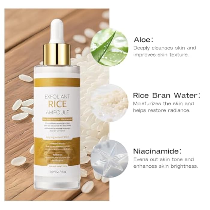 Veakoo Peel Shot Glow White Rice Exfoliant Peeling Ampoule, Soft Exfoliating Face and Body Scrub, Facial Exfoliator, Deep Hydration Serum, 80ml - Image 5