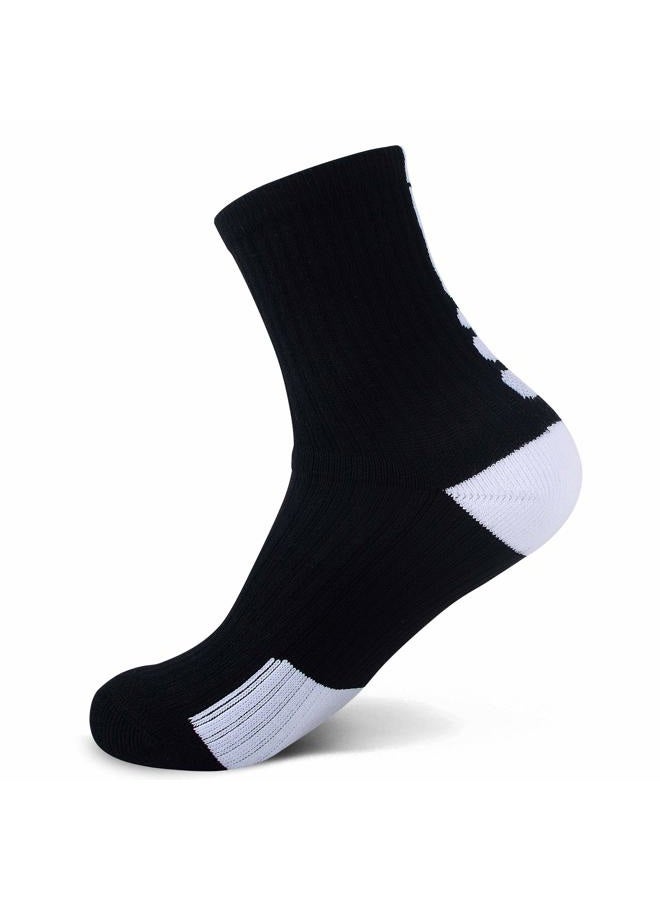 JHM Kids Athletic Sport Crew Socks for Baseball Soccer Basketball Running For Ages 4 to 16, 4 Pairs Black, 8-11 Years - Image 5