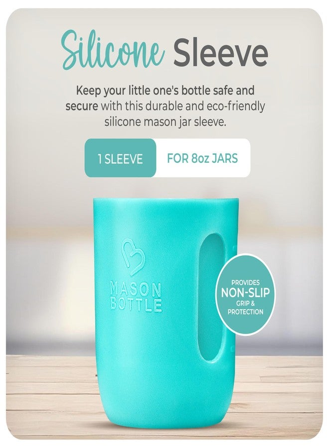Mason Bottle 8oz Silicone Sleeve (1-Pack) - Regular Mouth Sleeve - Non-Toxic, Dishwasher Safe for Extra Grip & Protection - Made in USA (Jar NOT Included) - Image 2