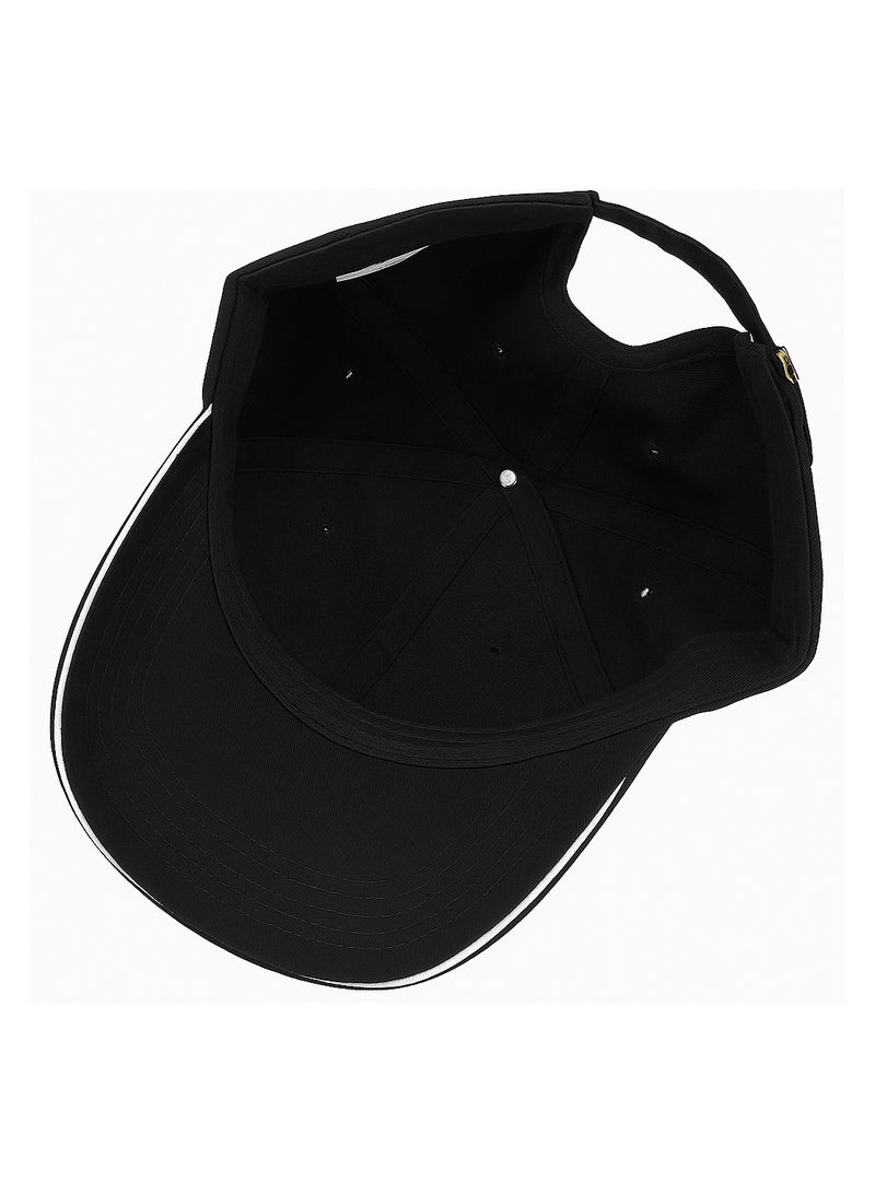 Nenoush Plain Sandwich Baseball Cotton Classic and adjustable buckle closure Cap for Unisex Black White Sandwich - Image 4
