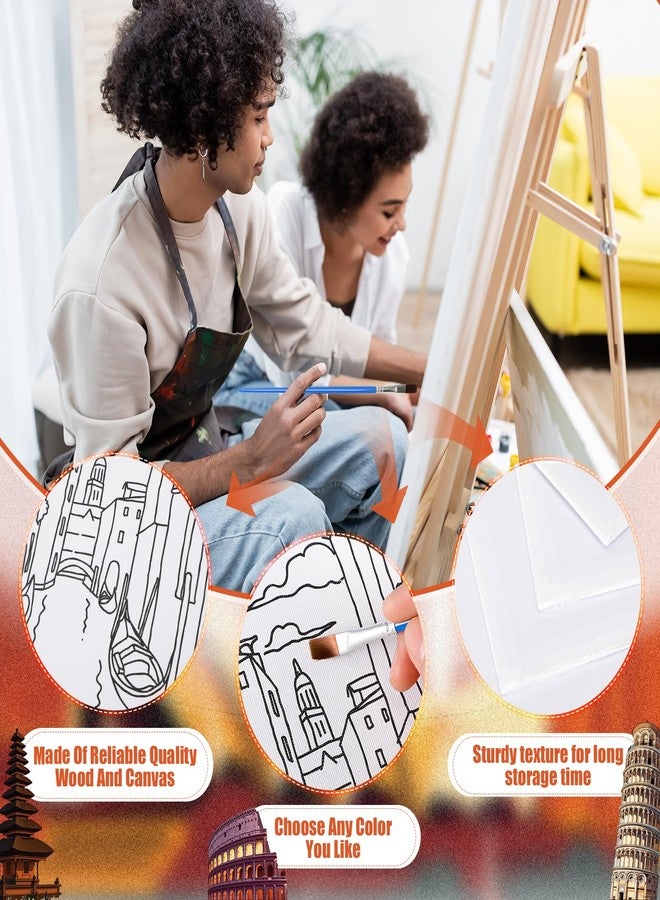 شير، 140 قطعة، 20 مجموعة قماش مرسومة مسبقًا للرسم والحرف اليدوية، مجموعة الرسم والرسم للكبار، هدية رسم قماش مطبوعة مسبقًا لحفلات أعياد الميلاد الافتراضية، هدية مثالية لحفلات المواعدة للكبار (معالم بارزة). - Image 3