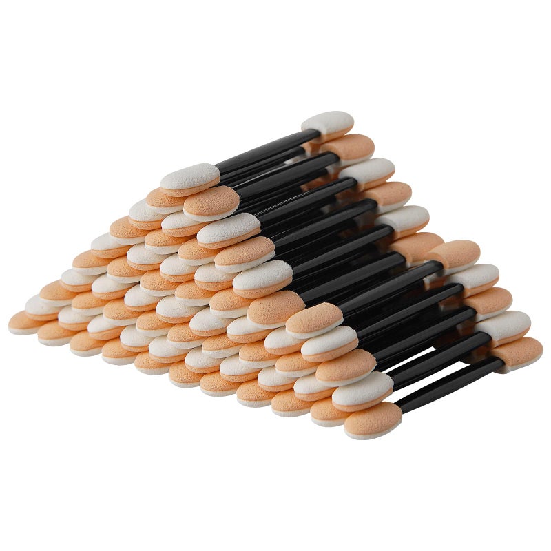 Cuttte Eyeshadow Applicators Makeup Brushes - 60PCS Disposable Eyeshadow Brush, Dual Sides Eye Shadow Applicator Sticks, 2.44 Inch Eye Makeup Tools, Black - Image 1