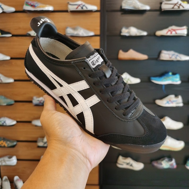 أونيتسوكا تايجر جلد طبيعي من الطبقة الأولى أحذية Onitsuka Tiger T-Toe سلسلة Mexic66 كلاسيكية رجعية للأزواج - Image 1