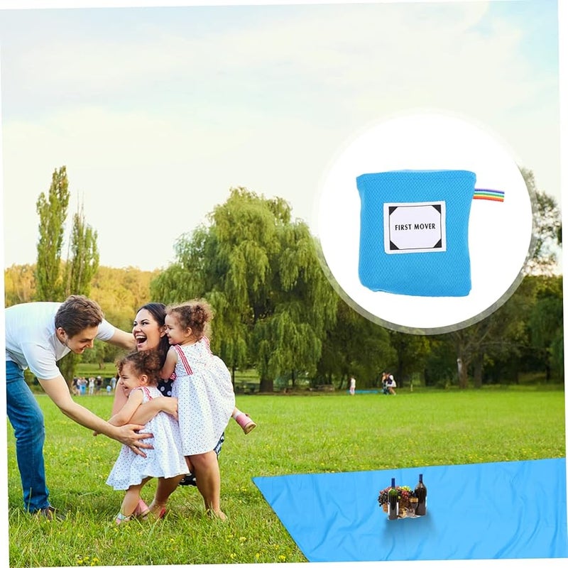 سجادة نزهة خفيفة الوزن مقاومة للماء لحملات السفر الخارجية والتخييم والشاطئ مع أوتاد - Image 5