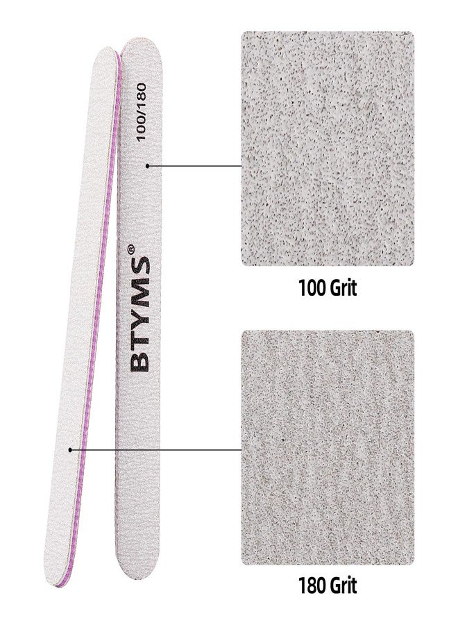 BTYMS 100 Pieces Nail Files 100/180 Grit Double Sided Emery Board Reusable Buffering Files for Natural Nails and Acrylic Nails - Image 3