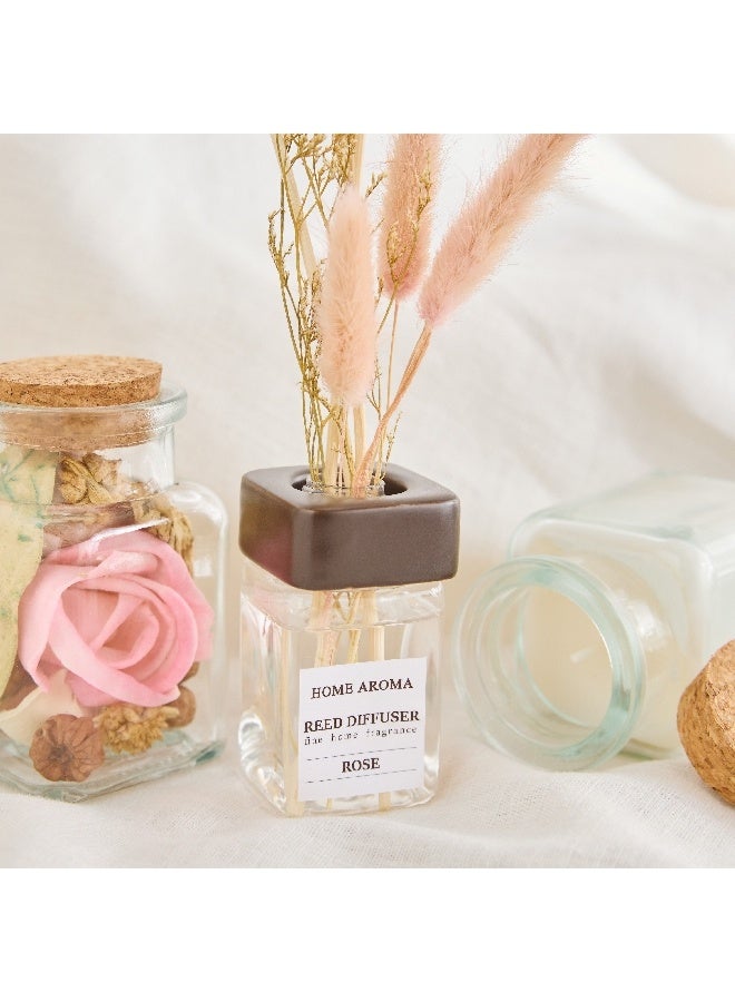 Home Box Seyna Rose Jar Candle with Potpourri and Diffuser Gift Set 50 ml - Image 4