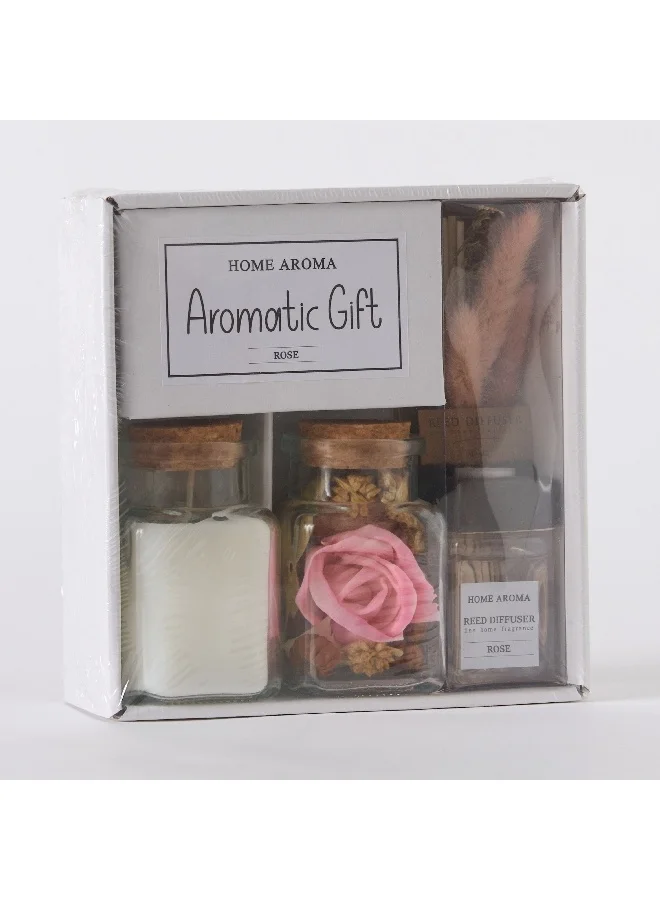 Home Box Seyna Rose Jar Candle with Potpourri and Diffuser Gift Set 50 ml