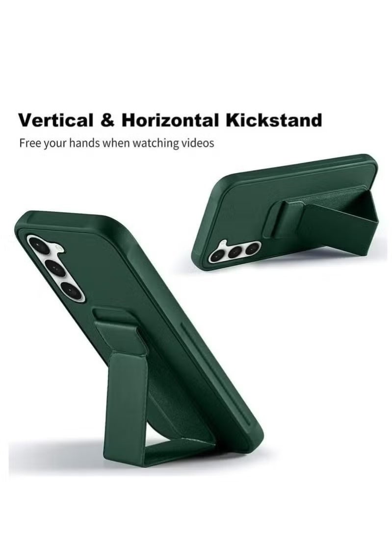 جينيكست جراب حماية لهاتف سامسونج جالاكسي إس 24 بلس - غطاء سيليكون فاخر مع حزام يد رأسي وأفقي، متوافق مع حامل السيارة المغناطيسي، مسند مدمج لمشاهدة بدون استخدام اليدين، تصميم مقاوم للصدمات ومتين - Image 4