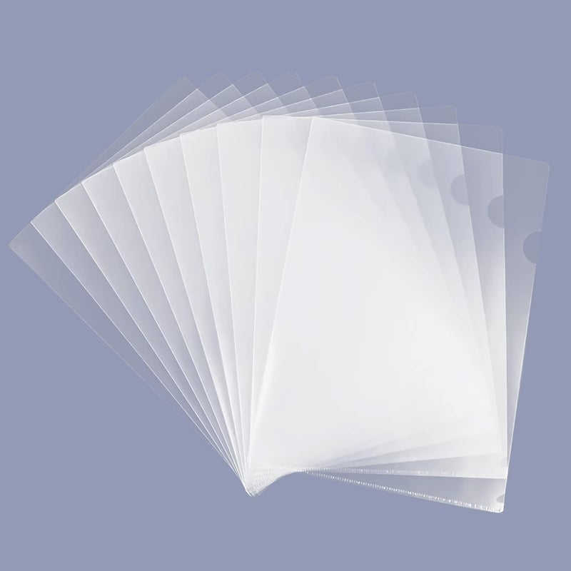 GOMRQING Clear Document Folder Copy Safe Project Pockets fits 8.5x11 Letter Size US Paper,10/30/50/100Pack L-Type Plastic Clear Paper Sleeves Protector Resume File Poly Jacket Folders Organizer in Transparent - Image 1