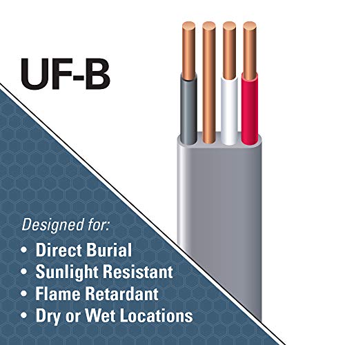 Southwire Woods 13059123 Romex SIMpull 10/3Uf-W/Gx100 Type Uf-B Building Wire; 10/3; 100 Ft; PVC; Feet; Gray - Image 3