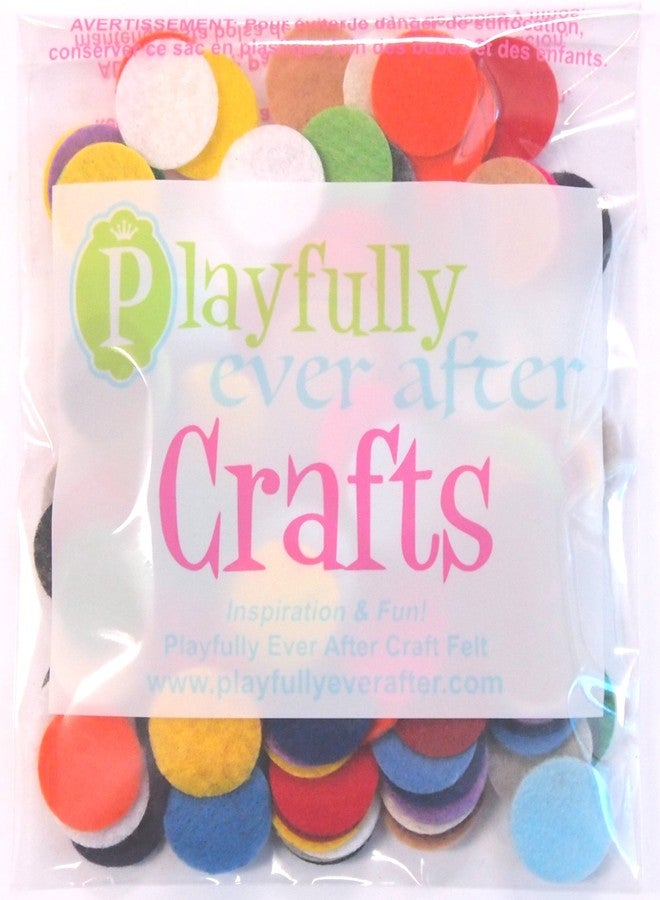 Playfully Ever After Mixed Color Assortment of Craft Felt Circles (1 Inch - 100pc) - Image 3