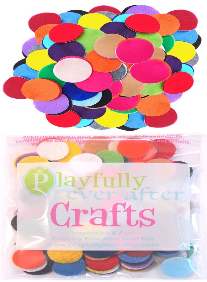Playfully Ever After Mixed Color Assortment of Craft Felt Circles (1 Inch - 100pc) - Image 1