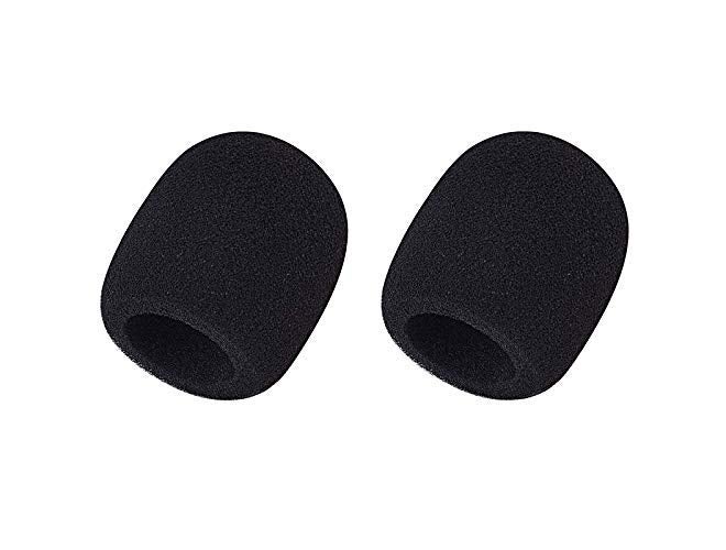 2 Pcs Handheld Stage Microphone Windscreen Foam Mic Cover Black