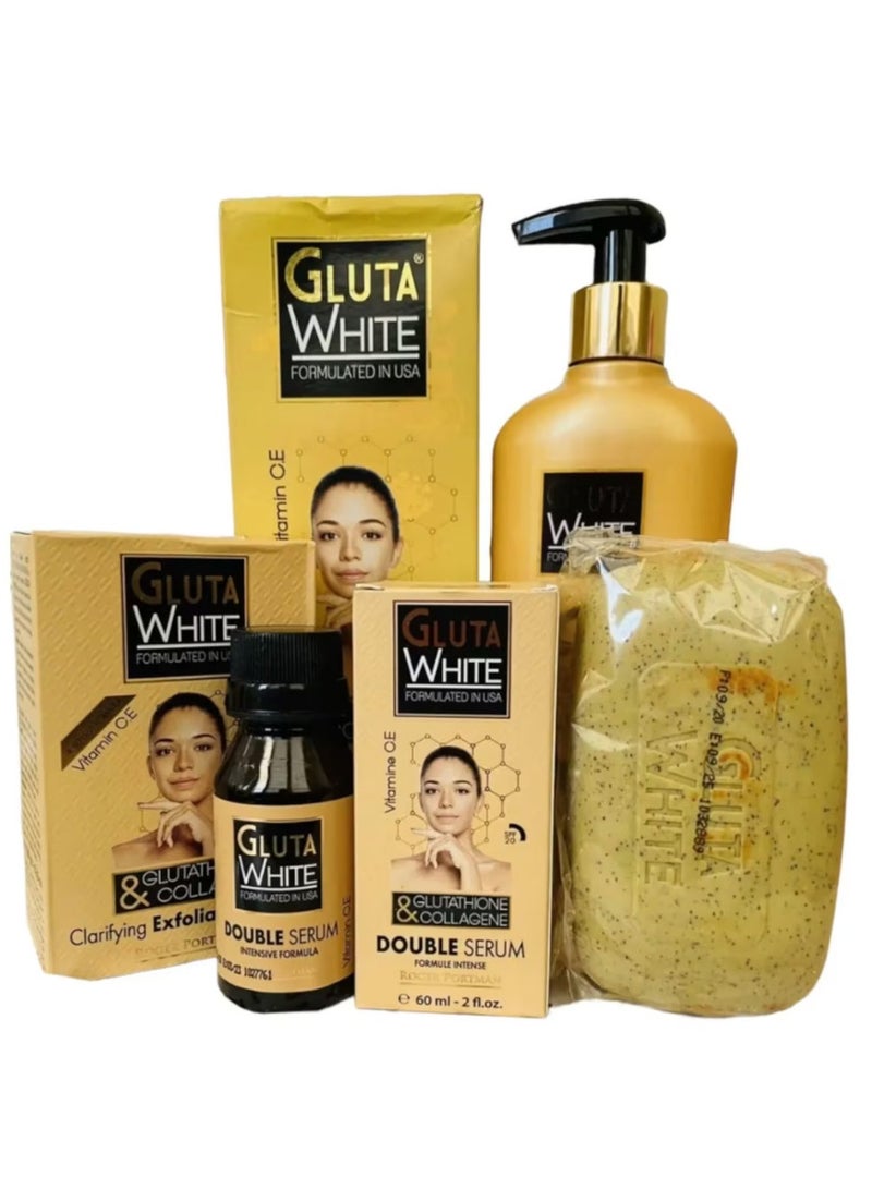 Gluta White Lightening Body Full Set Soap Cream Lotion Serum Oil and Darkspot corecter Cream