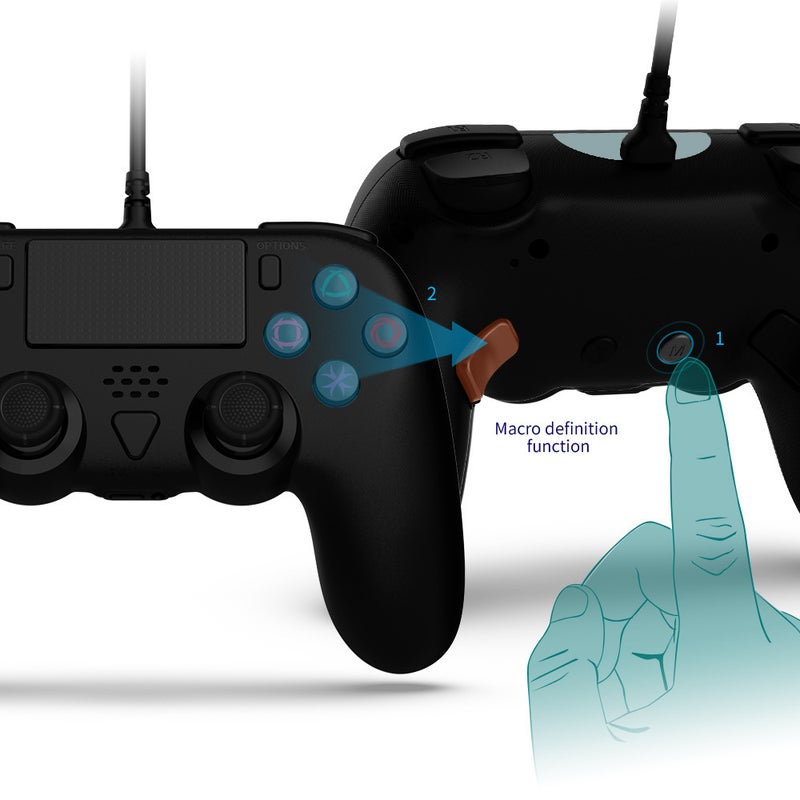 وحدة تحكم سلكية مع برمجة ماكرو لجهاز PS5 سليم وPS5 والكمبيوتر - Image 3