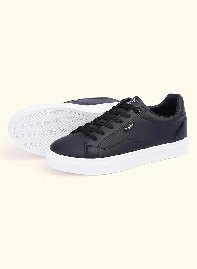 YOHO Black Faux Leather Sneakers