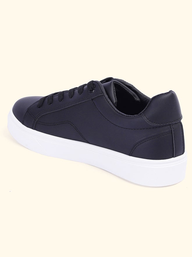 YOHO Black Faux Leather Sneakers - Image 2