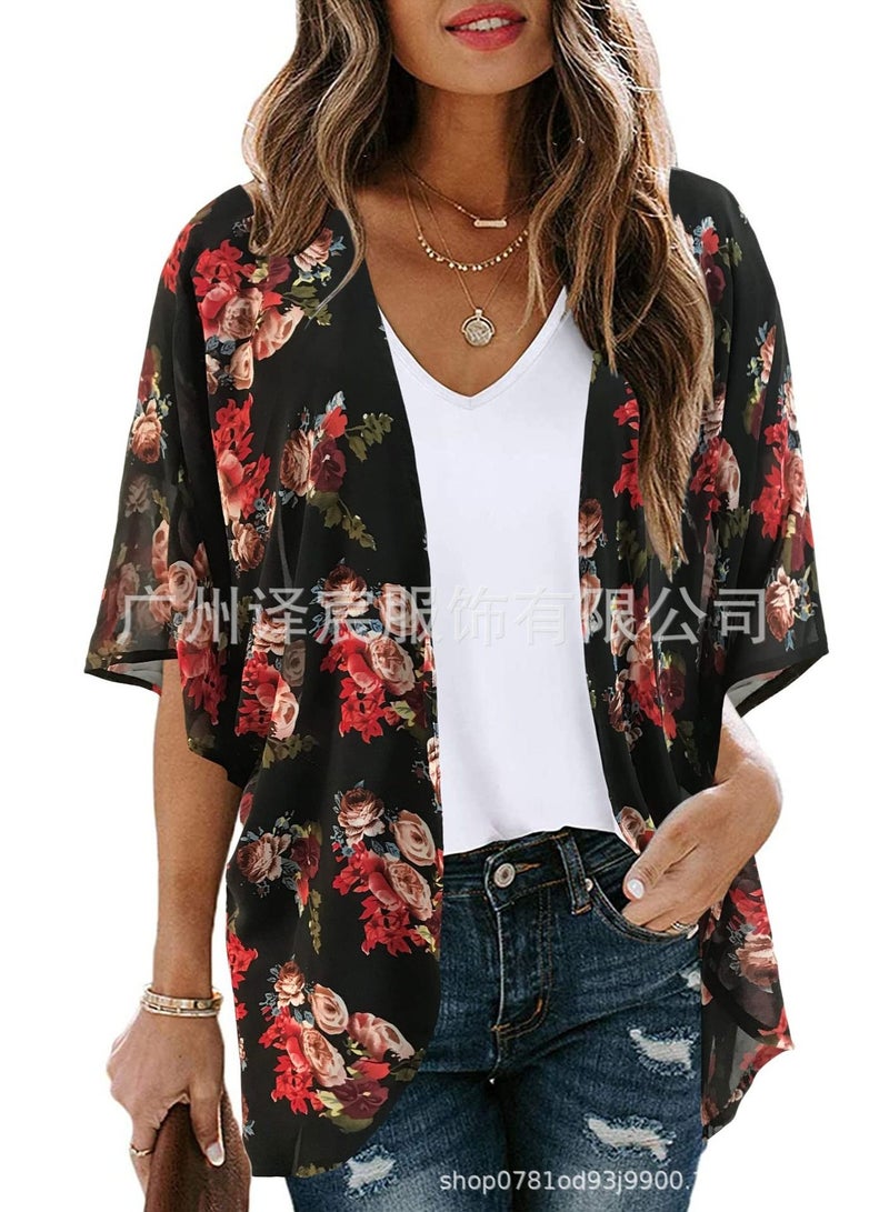Women's Sun Protection Blouse Print Cardigan - Image 1