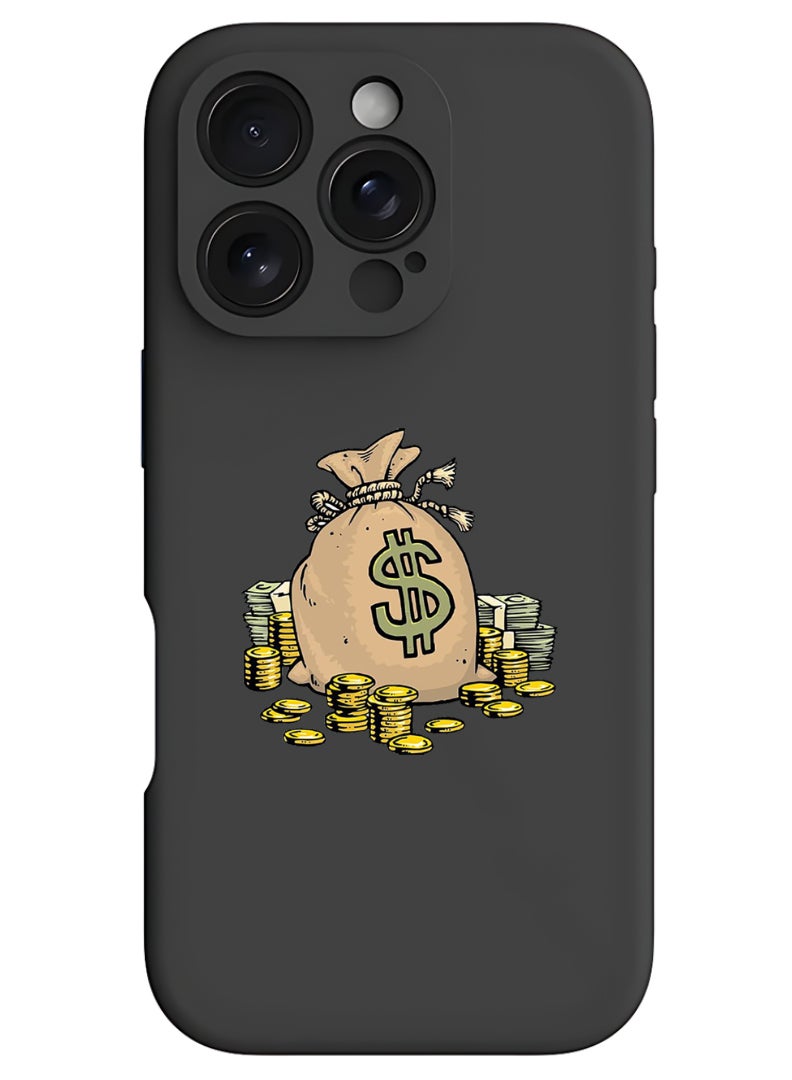 Theodor iPhone 16 Pro Black Protective Slim Fit Case Liquid Silicone Cover with Full Body Protection Anti-Scratch Shockproof Case For iPhone - do-not-touch - Image 1