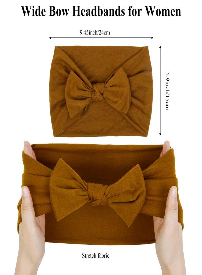 Huachi Headbands for Women 6 Packs Cute Bow Head Bands for Women’s Hair, Elastic Wide Knotted Hairbands Headwrap Turban Hair Accessories - Image 3