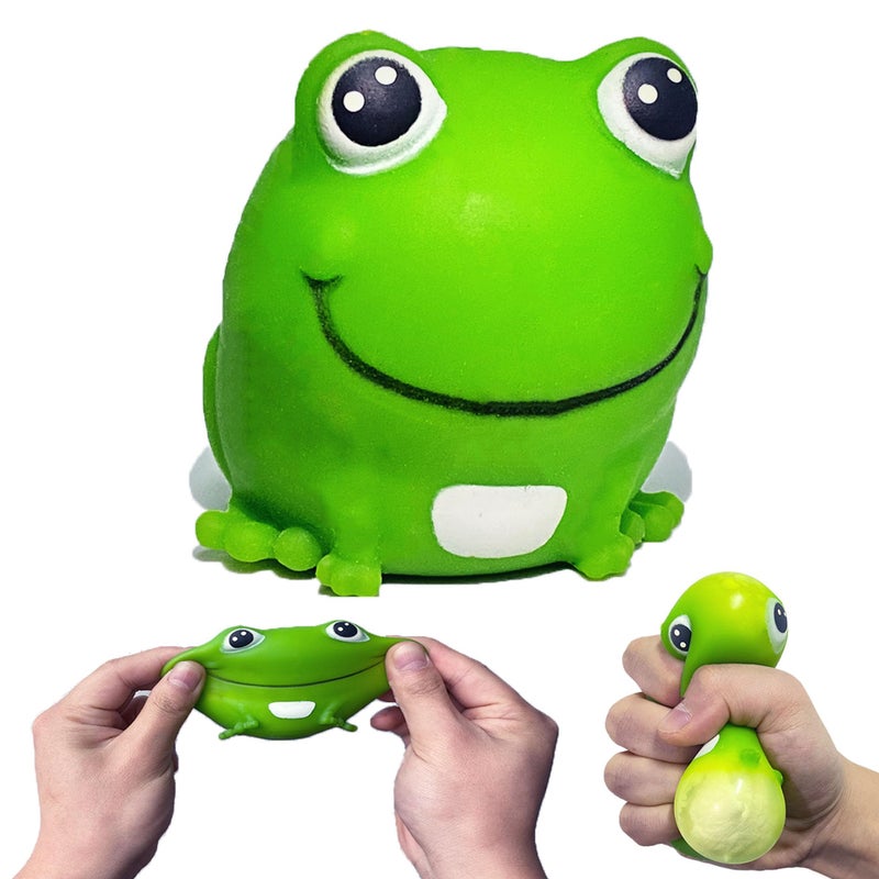 AiSiXin Frog Stress Balls Squeeze Toy for Anxiety Relief Frog Squishy Sensory Toys for Adults and Kids Stretch and Squeeze Cute Animal Stress Balls Dough Ball Frog Toys for Party Favors - Image 2