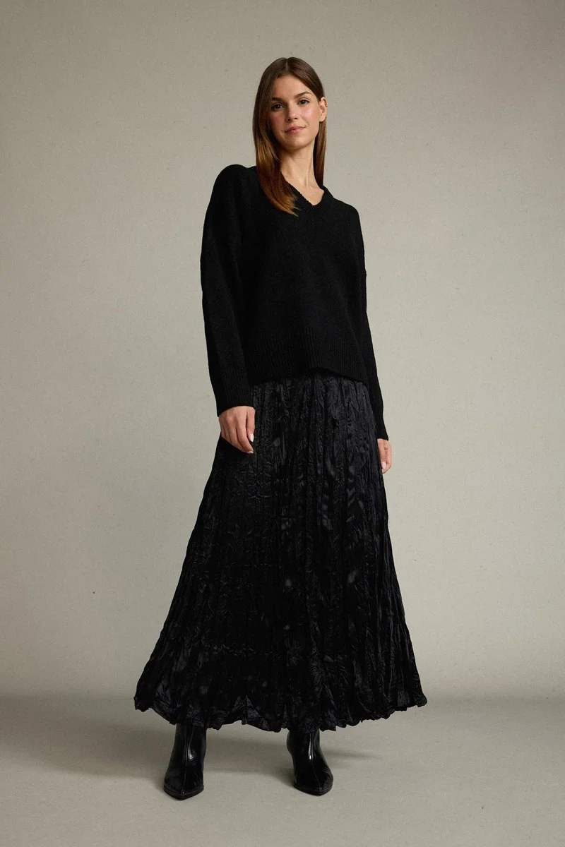 ديفاكتو Relax Fit Satin Elastic Band Skirt