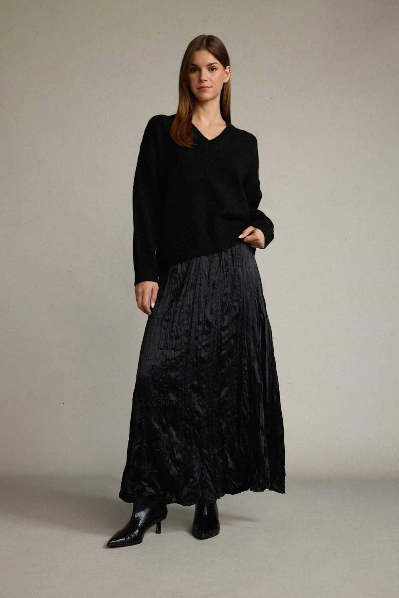 ديفاكتو Relax Fit Satin Elastic Band Skirt