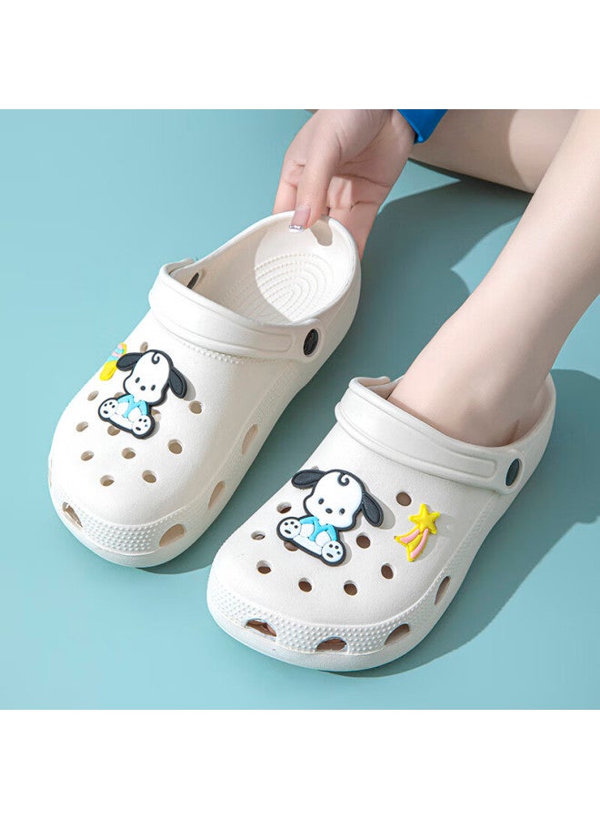 She enjoys She Xiang Dongtong Shoes, Women's Beach Shoes, Sandals, Outdoor Slippers, Te552, White And Blue-upgraded Version, 38/39 - Image 1