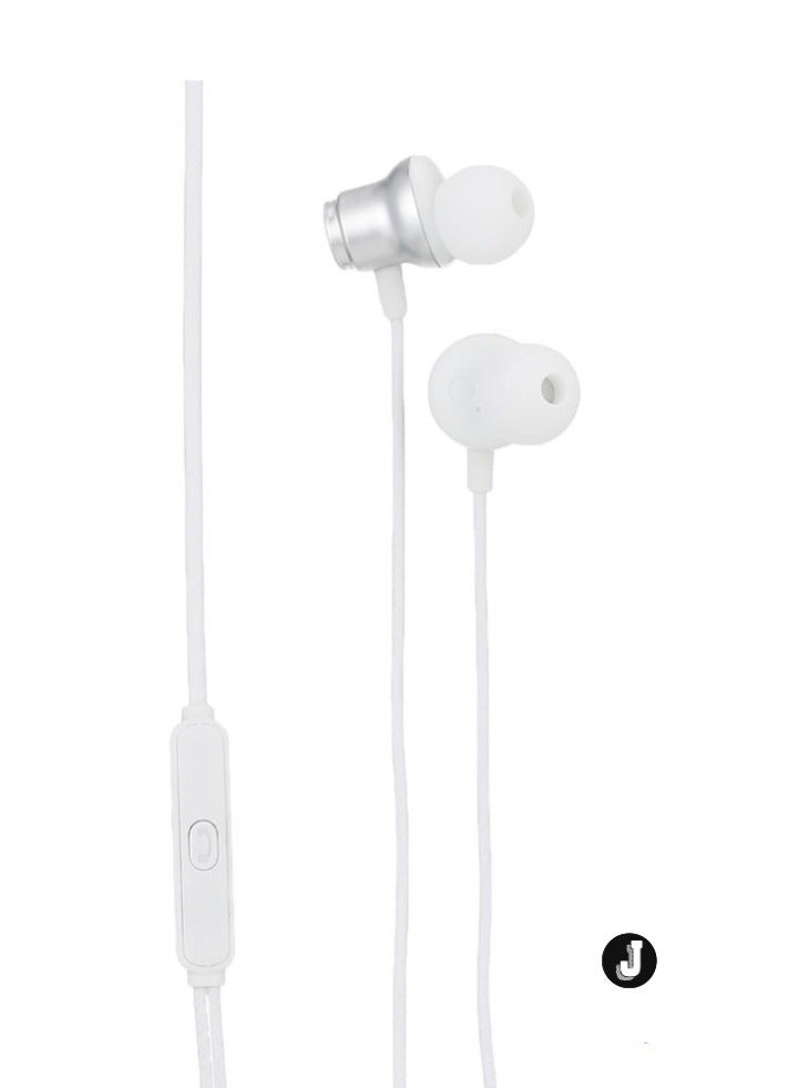 JAJEEK Wired Headphones with Microphone – White, High-Quality Audio, Comfortable and Lightweight Headset for Clear Calls and Music - Image 1