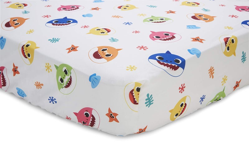 BABY SHARK Baby Shark 4-Piece Toddler Bed Set including Super Soft Matching Sheets Set, Pillowcase, and Reversable Comforter For Boys and Girls - (Offical Product) - Image 3