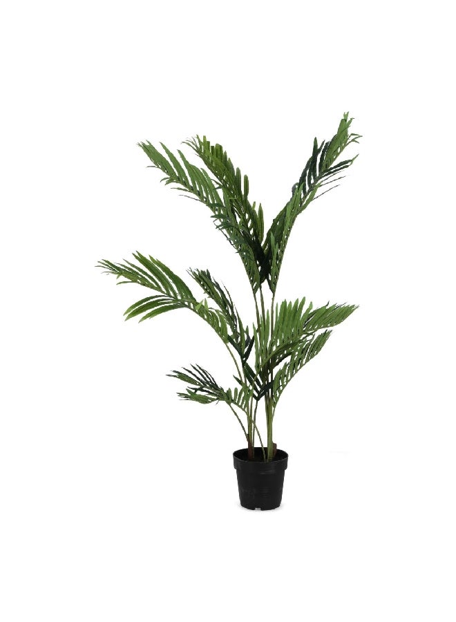 serene 10-Branches Realistic Looking Plastic Artificial Palm Tree with Sturdy Pot Green 120cm 23985 - Image 1