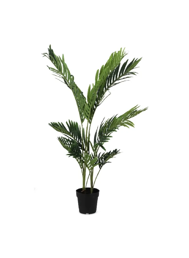 serene 10-Branches Realistic Looking Plastic Artificial Palm Tree with Sturdy Pot Green 120cm 23985