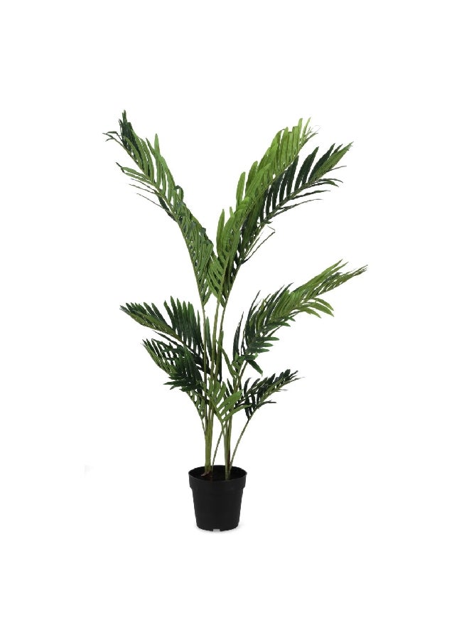 serene 10-Branches Realistic Looking Plastic Artificial Palm Tree with Sturdy Pot Green 120cm 23985 - Image 2