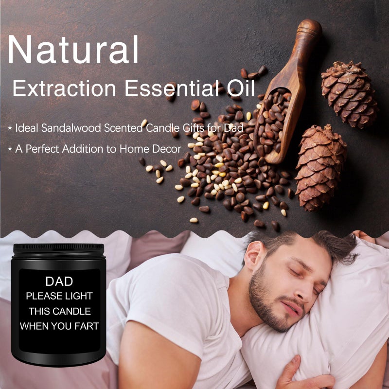 Homsolver Gift for Dad, Fathers Day Christmas Birthday Dad Gifts from Daughter Son - Sandalwood Scented Candle (7OZ) - Image 3