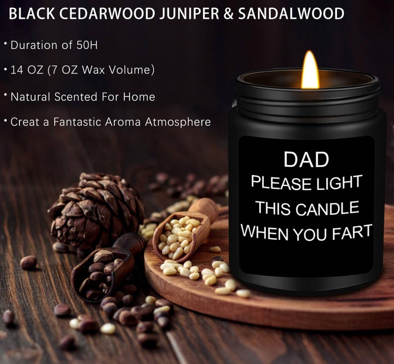 Homsolver Gift for Dad, Fathers Day Christmas Birthday Dad Gifts from Daughter Son - Sandalwood Scented Candle (7OZ) - Image 2