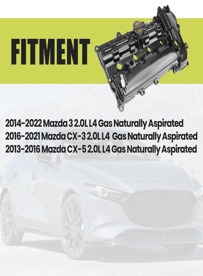 Mocar7 Aluminum Valve Cover Compatible with 2013 2014 2015 2016 2017 2018 2019 2020 2021 2022 Mazda 3 CX-3 CX-5 2.0L L4 Naturally Aspirated - Image 2