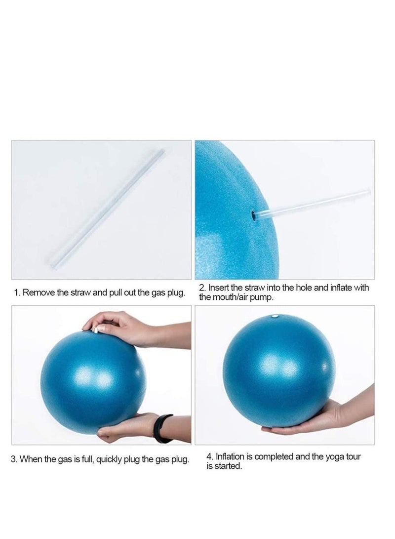 SOLARAE Small Exercise Ball Pilates Ball, Antiskid ball, Mini with Inflatable Pipette for Yoga, Pilate, Office Chair, Classroom Flexible Seating and Core Training 2 Pack - Image 3