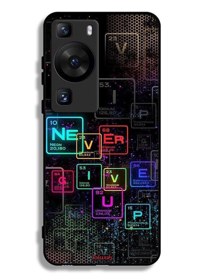 Tolwak Huawei P60 Pro Protective Case Cover Never Give Up Art - Image 1