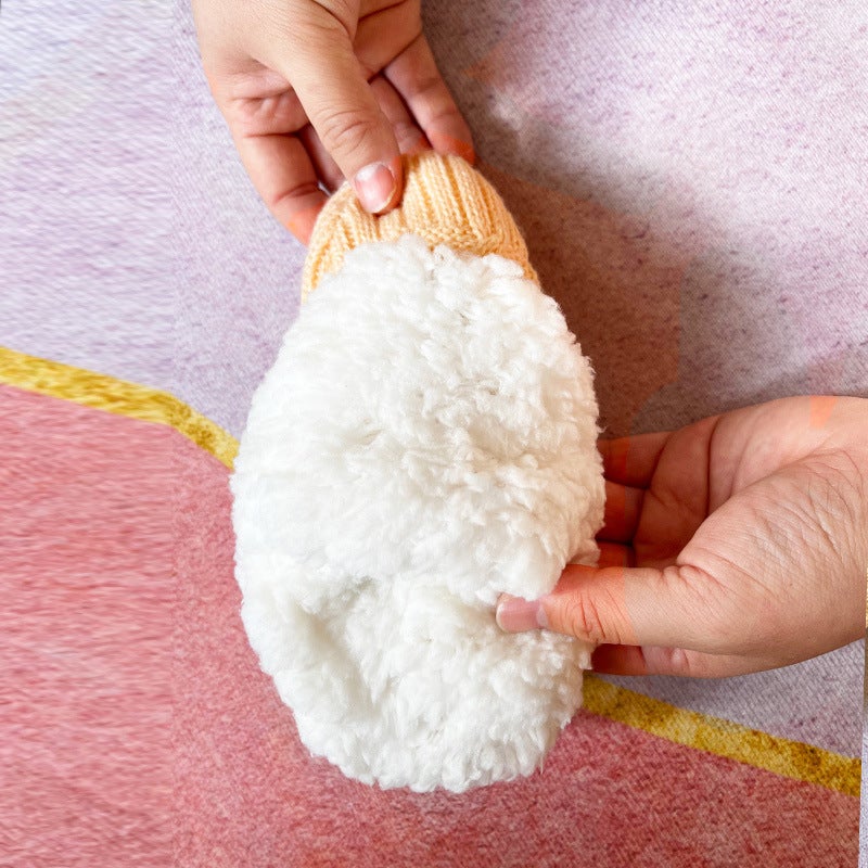 Children'S Floor Socks Fleece-Lined Thick Socks Winter Warm Girls Baby Non-Slip Coral Fleece Indoor Socks - Image 3