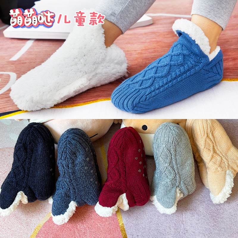 Children'S Floor Socks Fleece-Lined Thick Socks Winter Warm Girls Baby Non-Slip Coral Fleece Indoor Socks - Image 2