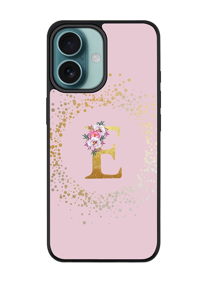 Stylizedd For iPhone 16 Case [Compatible with MagSafe] Slim Magnetic cover Phone Case iPhone 16 -Custom Monogram Floral - E (Pink ) - Image 1